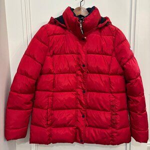 Red Tommy Hilfiger Puffer Jacket